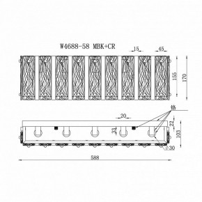 Накладной светильник iLamp Panorama W4688-58 MBK+CR в Коротчаево - korotchaevo.ok-mebel.com | фото 2