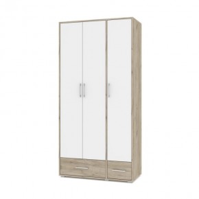ОЛИВИЯ О32 Шкаф 3-х дверный (дуб серый/белый) в Коротчаево - korotchaevo.ok-mebel.com | фото