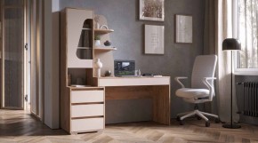 ПИФАГОР Стол компьютерный (дуб вотан/кашемир) в Коротчаево - korotchaevo.ok-mebel.com | фото