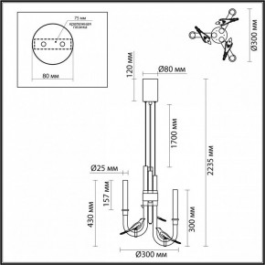 Подвесная люстра Odeon Light Lark 5431/6L в Коротчаево - korotchaevo.ok-mebel.com | фото 5