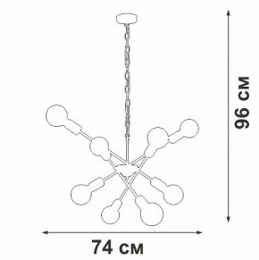 Подвесная люстра Vitaluce V4750 V4750-1/8 в Коротчаево - korotchaevo.ok-mebel.com | фото 2