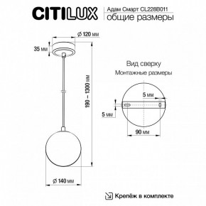 Подвесной светильник Citilux Адам Смарт CL228B011 в Коротчаево - korotchaevo.ok-mebel.com | фото 5