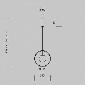 Подвесной светильник Maytoni Paparazzi MOD407PL-L12B3K1 в Коротчаево - korotchaevo.ok-mebel.com | фото 2