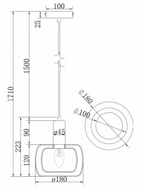 Подвесной светильник Maytoni Vision MOD411PL-01G в Коротчаево - korotchaevo.ok-mebel.com | фото 7