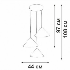 Подвесной светильник Vitaluce V3093 V3093-0/3S в Коротчаево - korotchaevo.ok-mebel.com | фото 2