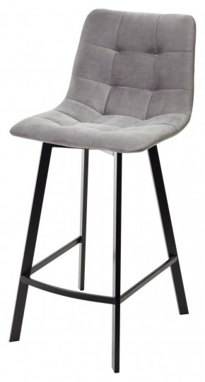 Полубарный стул CHILLI-QB SQUARE светло-серый #26, велюр / черный каркас (H=66cm) М-City в Коротчаево - korotchaevo.ok-mebel.com | фото 1