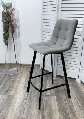 Полубарный стул CHILLI-QB SQUARE светло-серый #26, велюр / черный каркас (H=66cm) М-City в Коротчаево - korotchaevo.ok-mebel.com | фото 2