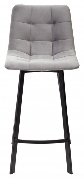Полубарный стул CHILLI-QB SQUARE светло-серый #26, велюр / черный каркас (H=66cm) М-City в Коротчаево - korotchaevo.ok-mebel.com | фото 3
