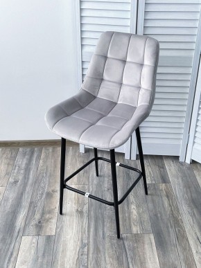 Полубарный стул ХОФМАН, цвет H-09 Светло-серый, велюр / черный каркас H=63cm М-City в Коротчаево - korotchaevo.ok-mebel.com | фото 4