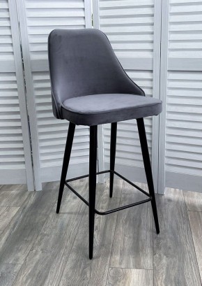 Полубарный стул NEPAL-PB СЕРЫЙ #27, велюр/ черный каркас (H=68cm) М-City в Коротчаево - korotchaevo.ok-mebel.com | фото 2