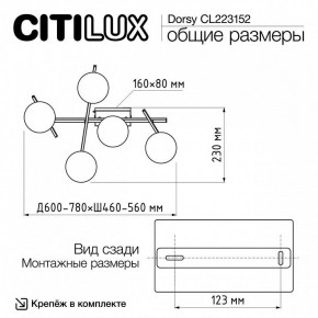 Потолочная люстра Citilux Dorsy CL223152 в Коротчаево - korotchaevo.ok-mebel.com | фото 10