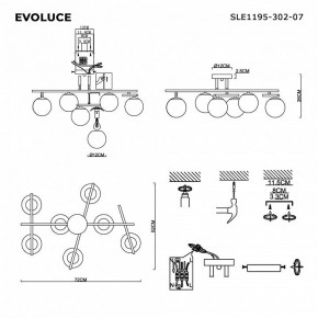 Потолочная люстра EVOLUCE SIERRA SLE1195-302-07 в Коротчаево - korotchaevo.ok-mebel.com | фото 7