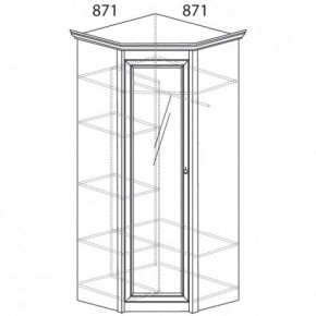 Шкаф угловой №641 "Флоренция" Фасад глухой (угол 871*871) Дуб оксфорд в Коротчаево - korotchaevo.ok-mebel.com | фото 2