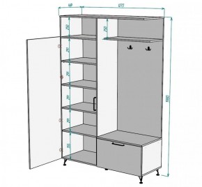 Прихожая с зеркалом Лофт V16_M в Коротчаево - korotchaevo.ok-mebel.com | фото 2