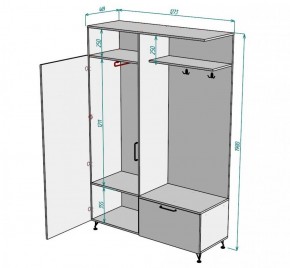 Прихожая с зеркалом Лофт V17_M в Коротчаево - korotchaevo.ok-mebel.com | фото 2