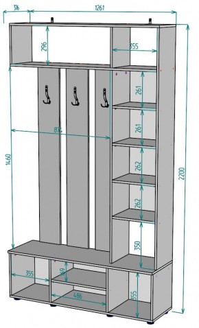 Прихожая с зеркалом V20_M в Коротчаево - korotchaevo.ok-mebel.com | фото 2