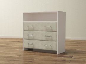 PROxSON Комод Varna (ЛДСП Белая+ткань Белый/Savana Milk (молочный)) 90x40 в Коротчаево - korotchaevo.ok-mebel.com | фото