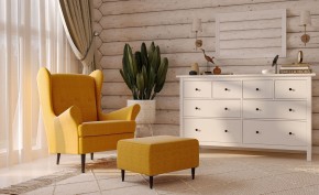 Пуф Киркас жёлто-оранжевый, ткань рогожка в Коротчаево - korotchaevo.ok-mebel.com | фото 3