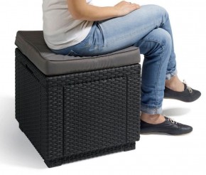 Пуфик Куб с подушкой (Cube with cushion) графит - прохладный серый в Коротчаево - korotchaevo.ok-mebel.com | фото 2