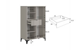 РИЧ Комод 2 со стеклом в Коротчаево - korotchaevo.ok-mebel.com | фото 3