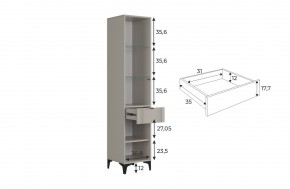 РИЧ Шкаф однодверный со стеклом в Коротчаево - korotchaevo.ok-mebel.com | фото 3