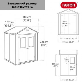 Сарай Манор 6*5 TWF (два окна на фасаде) MANOR 6x5 DD (two windows at the front) в Коротчаево - korotchaevo.ok-mebel.com | фото 2