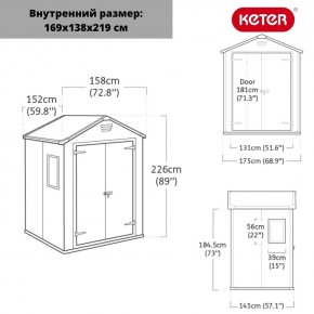 Сарай Манор 6x5DD (Manor 6x5DD) cерый/белый в Коротчаево - korotchaevo.ok-mebel.com | фото 2