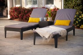 Шезлонг Джайпур с матрасом (Jaipur Sun lounger (with cushion)) графит в Коротчаево - korotchaevo.ok-mebel.com | фото 3