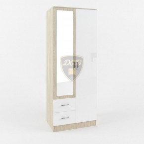 Шкаф 2-х створчатый с зеркалом Софи СШК 800.3 (дуб сонома/белый глянец) в Коротчаево - korotchaevo.ok-mebel.com | фото 1