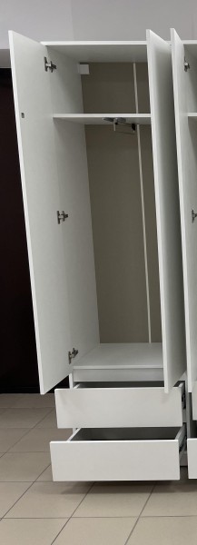 Шкаф 2-ств. с 2 ящиками и вешалкой "Бьянко" в Коротчаево - korotchaevo.ok-mebel.com | фото 2
