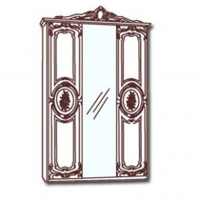 Шкаф 3-х дверный с зеркалами (01.143) Роза (орех) в Коротчаево - korotchaevo.ok-mebel.com | фото