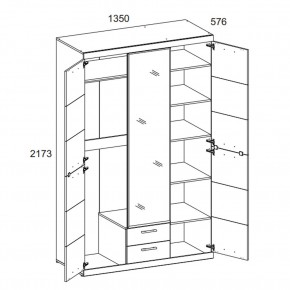 Шкаф 3D2S Z OSKAR , цвет дуб Санремо в Коротчаево - korotchaevo.ok-mebel.com | фото 1