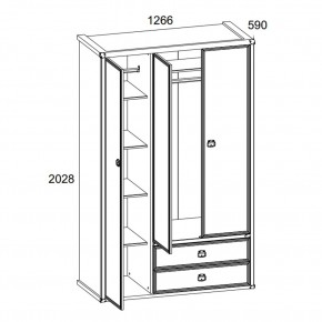 Шкаф 3DG2S, MAGELLAN, цвет Сосна винтаж в Коротчаево - korotchaevo.ok-mebel.com | фото 4