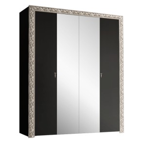 Шкаф 4-х дв. (с зеркалами)  Premium черная/серебро (ТФШ1/4(П) в Коротчаево - korotchaevo.ok-mebel.com | фото