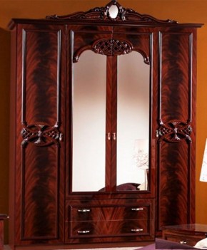 Шкаф 4-х дверный с зеркалами (03.144) Ольга (могано) в Коротчаево - korotchaevo.ok-mebel.com | фото