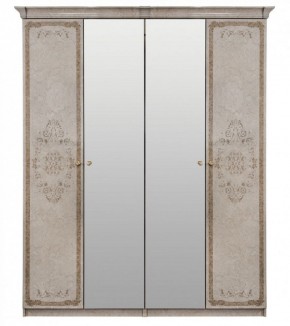 Шкаф 4-х створчатый (1+2+1) с Зеркалом "Патрисия" (крем) в Коротчаево - korotchaevo.ok-mebel.com | фото 1