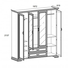 Шкаф 4D2S Z , MONAKO, цвет Сосна винтаж в Коротчаево - korotchaevo.ok-mebel.com | фото