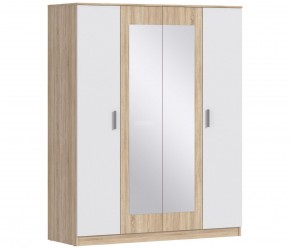 Шкаф 4х дверный с зеркалами Уют СБ-2750/1 (Дуб Сонома/Белый) в Коротчаево - korotchaevo.ok-mebel.com | фото
