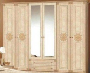 Шкаф 6-и дверный с зеркалами (02.146) Рома (беж) в Коротчаево - korotchaevo.ok-mebel.com | фото