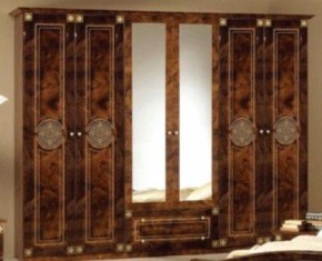Шкаф 6-и дверный с зеркалами (02.146) Рома (орех) в Коротчаево - korotchaevo.ok-mebel.com | фото