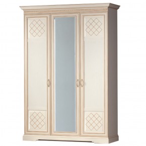 Шкаф для одежды 3-дверный №800 Парма кремовый белый в Коротчаево - korotchaevo.ok-mebel.com | фото