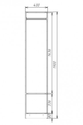 Шкаф для Одежды ЭШ1-РП-19-4 (ручка профильная) серия "Экон" в Коротчаево - korotchaevo.ok-mebel.com | фото 2