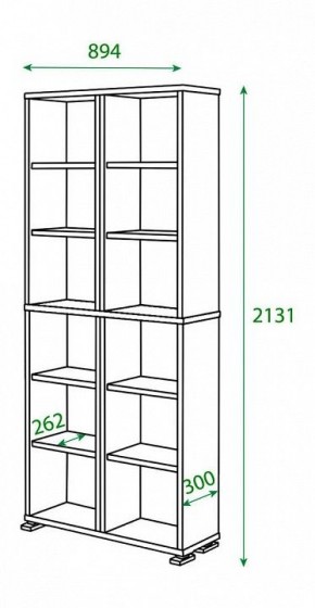Шкаф книжный Домино ПУ-30-3 в Коротчаево - korotchaevo.ok-mebel.com | фото 2