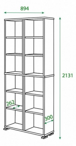 Шкаф книжный Домино ПУ-30-3 в Коротчаево - korotchaevo.ok-mebel.com | фото 2