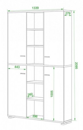 Шкаф книжный Домино ПУ-40-5 в Коротчаево - korotchaevo.ok-mebel.com | фото 2