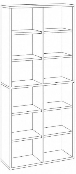 Шкаф книжный Домино СУ(ш2в2)+4ФГ в Коротчаево - korotchaevo.ok-mebel.com | фото 2
