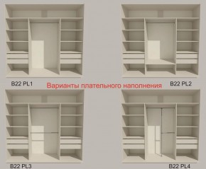 Шкаф-купе 2100 серии SOFT D2+D7+D3+B22+PL2 (по 2 ящика лев/прав+1штанга+1полка) профиль «Графит» в Коротчаево - korotchaevo.ok-mebel.com | фото 6