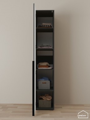 Шкаф Linnea MHR-1-2 2050х400х510 (Графит-М 11.1.25) в Коротчаево - korotchaevo.ok-mebel.com | фото 4