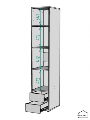 Шкаф Linnea MHR-1-4 2050х400х510 (Графит-М 11.1.25) в Коротчаево - korotchaevo.ok-mebel.com | фото 3