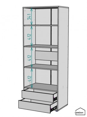 Шкаф Linnea MHR-2PO-4 2050х800х510 (Белый-М 11.1.2) в Коротчаево - korotchaevo.ok-mebel.com | фото 3